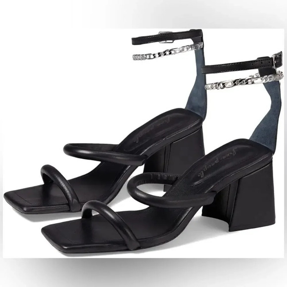 Free People Parker Chain Heel size 7.5 NEW in black womens shoes Y2K 90s - Picture 2 of 9
